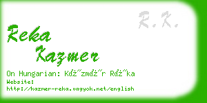 reka kazmer business card